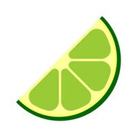 Simple flat illustration of lime slice. Vector icon.