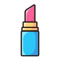 Pink cartoon lipstick. Decorative cosmetics. Vector illustration in flat style