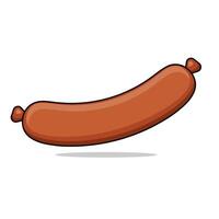 Vector illustration of a sausage. Isolated image of a sausage on a white background