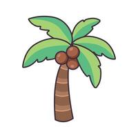 Cartoon palm tree. Vector illustration in flat style.