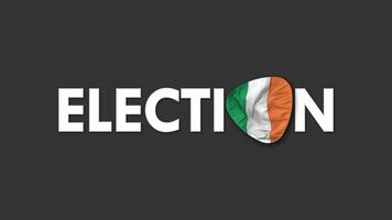 Ireland Flag with Election Text Seamless Looping Background Intro, 3D Rendering video