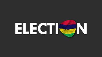 Mauritius vlag met verkiezing tekst naadloos looping achtergrond inleiding, 3d renderen video