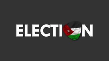 Jordan Flag with Election Text Seamless Looping Background Intro, 3D Rendering video