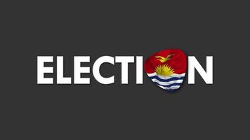 Kiribati drapeau avec élection texte sans couture boucle Contexte introduction, 3d le rendu video