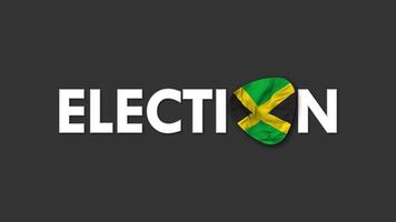 Giamaica bandiera con elezione testo senza soluzione di continuità looping sfondo introduzione, 3d interpretazione video