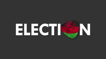 Malawi drapeau avec élection texte sans couture boucle Contexte introduction, 3d le rendu video