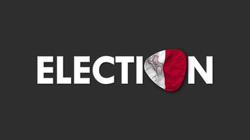 Malta Flag with Election Text Seamless Looping Background Intro, 3D Rendering video