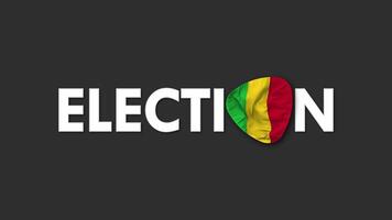 Mali Flag with Election Text Seamless Looping Background Intro, 3D Rendering video