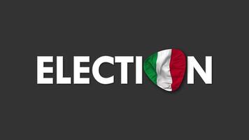 Italie drapeau avec élection texte sans couture boucle Contexte introduction, 3d le rendu video