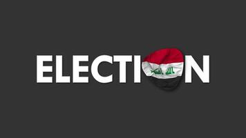 Irak bandera con elección texto sin costura bucle antecedentes introducción, 3d representación video