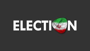 Iran Flag with Election Text Seamless Looping Background Intro, 3D Rendering video