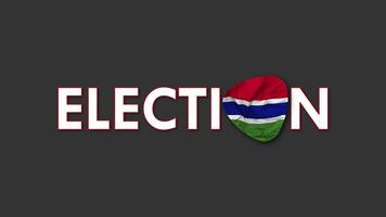 Gambia Flag with Election Text Seamless Looping Background Intro, 3D Rendering video