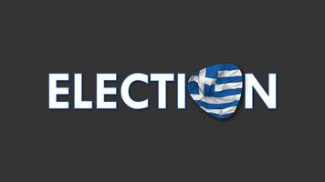grekland flagga med val text sömlös looping bakgrund intro, 3d tolkning video