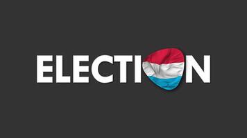 Luxembourg drapeau avec élection texte sans couture boucle Contexte introduction, 3d le rendu video