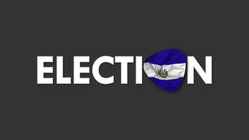 El Salvador Flag with Election Text Seamless Looping Background Intro, 3D Rendering video