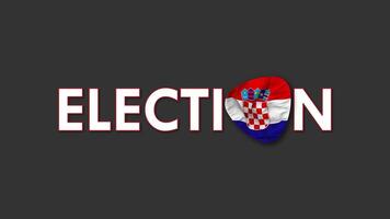 Croatia Flag with Election Text Seamless Looping Background Intro, 3D Rendering video