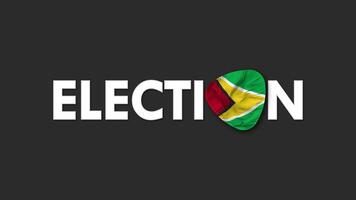 Guyana Flag with Election Text Seamless Looping Background Intro, 3D Rendering video