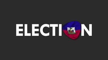 Haiti Flag with Election Text Seamless Looping Background Intro, 3D Rendering video