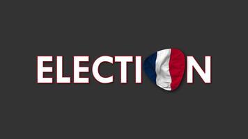 France Flag with Election Text Seamless Looping Background Intro, 3D Rendering video