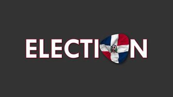 Dominican Republic Flag with Election Text Seamless Looping Background Intro, 3D Rendering video