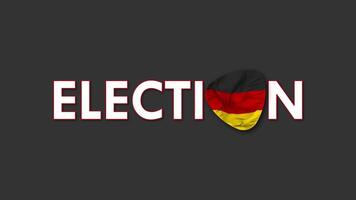 Allemagne drapeau avec élection texte sans couture boucle Contexte introduction, 3d le rendu video