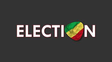 Congo Flag with Election Text Seamless Looping Background Intro, 3D Rendering video