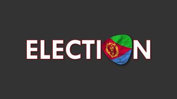 Eritrea Flag with Election Text Seamless Looping Background Intro, 3D Rendering video