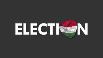 Hongrie drapeau avec élection texte sans couture boucle Contexte introduction, 3d le rendu video