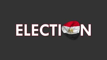 Egypte drapeau avec élection texte sans couture boucle Contexte introduction, 3d le rendu video