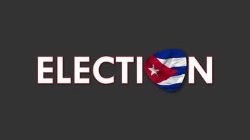 Cuba bandera con elección texto sin costura bucle antecedentes introducción, 3d representación video