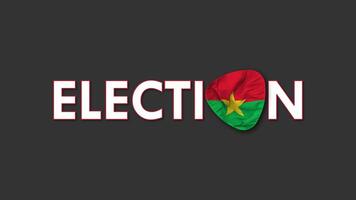 Burkina Faso Flag with Election Text Seamless Looping Background Intro, 3D Rendering video