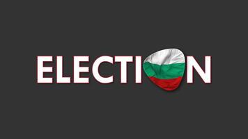 Bulgaria Flag with Election Text Seamless Looping Background Intro, 3D Rendering video