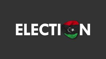 Libyen Flagge mit Wahl Text nahtlos Schleifen Hintergrund Einleitung, 3d Rendern video