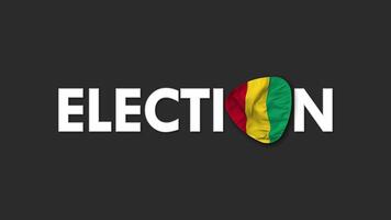 Guinée drapeau avec élection texte sans couture boucle Contexte introduction, 3d le rendu video