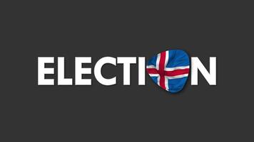 Islandia bandera con elección texto sin costura bucle antecedentes introducción, 3d representación video