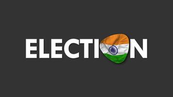 Inde drapeau avec élection texte sans couture boucle Contexte introduction, 3d le rendu video