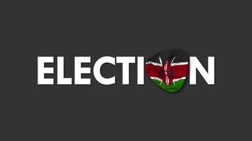 Kenya drapeau avec élection texte sans couture boucle Contexte introduction, 3d le rendu video