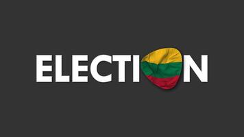 Lithuania Flag with Election Text Seamless Looping Background Intro, 3D Rendering video