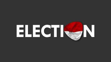 Indonesia Flag with Election Text Seamless Looping Background Intro, 3D Rendering video