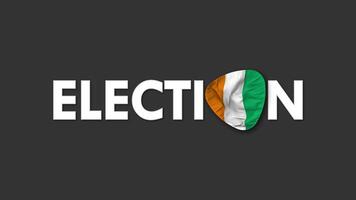 Ivory Coast Flag with Election Text Seamless Looping Background Intro, 3D Rendering video