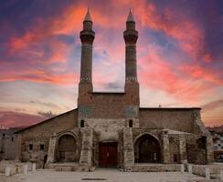 historical sivas double minaret. Ottoman and Seljuk buildings. double minaret mosque. photo