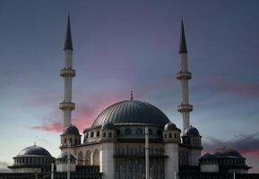 View of Taksim Mosque with its wonderful architecture in Taksim Square. Islamic architecture. Concept for religious occasions. Istanbul, Turkey photo