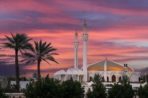 Hassan En Any Mosque at night in Jeddah. Islamic architecture. Saudi arabia photo