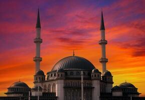 View of Taksim Mosque with its wonderful architecture in Taksim Square. Islamic architecture. Concept for religious occasions. Istanbul, Turkey photo