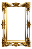 AI generated Gold Frame Border Luxury PNG Transparent Background