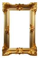 AI generated Gold Frame Border Luxury PNG Transparent Background