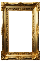 AI generated Gold Frame Border Luxury PNG Transparent Background