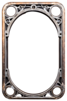 AI generated Old Iron Frame, Steampunk Border Png Transparent Background