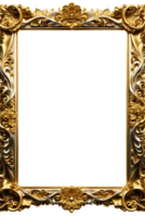 AI generated Gold Frame Border Luxury PNG Transparent Background