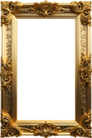 AI generated Gold Frame Border Luxury PNG Transparent Background